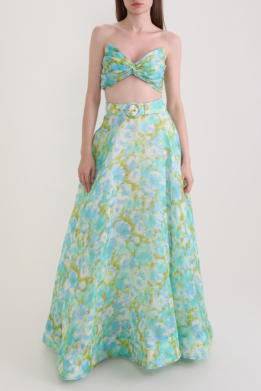 חצאית מקסי ממשי ופשתן